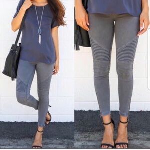 Gray Moto Leggings